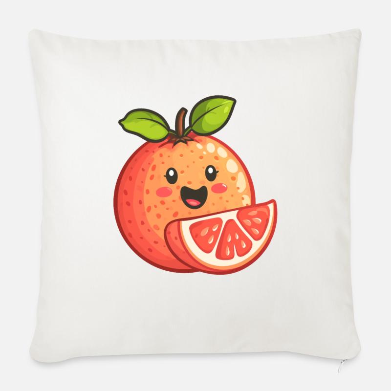 Grapefrukt - Sofapute med fylling 45 x 45 cm - naturhvit