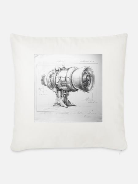 Steampunk Sketch - Sofakissen mit Füllung 45 x 45 cm - Naturweiß