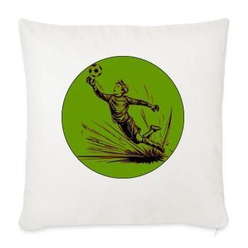Torwart (grün-schwarz) - Sofakissen mit Füllung 45 x 45 cm - Naturweiß  - Vorne