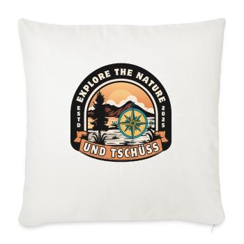 Und Tschüss Camping Fieber - Sofakissen mit Füllung 45 x 45 cm - Naturweiß  - Vorne
