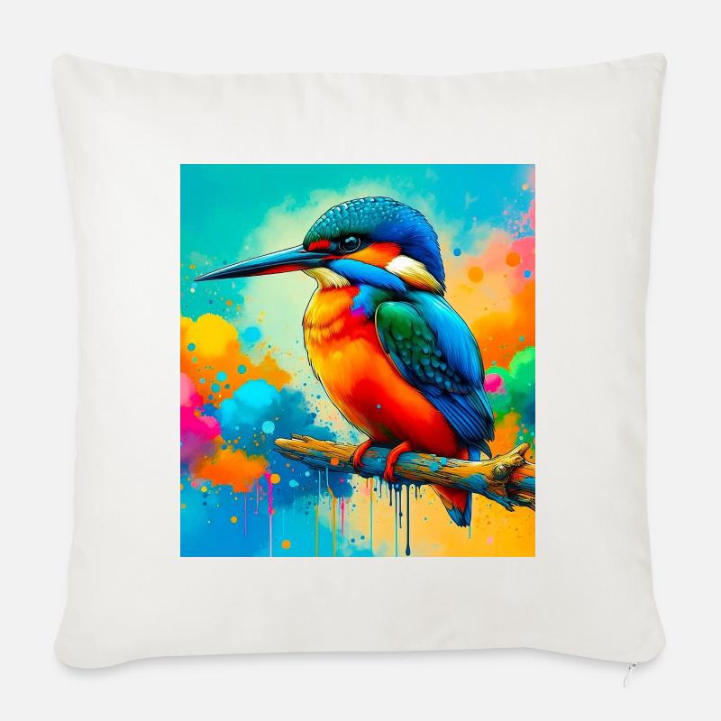 Eisvogel - Sofakissen mit Füllung 45 x 45 cm - Naturweiß 