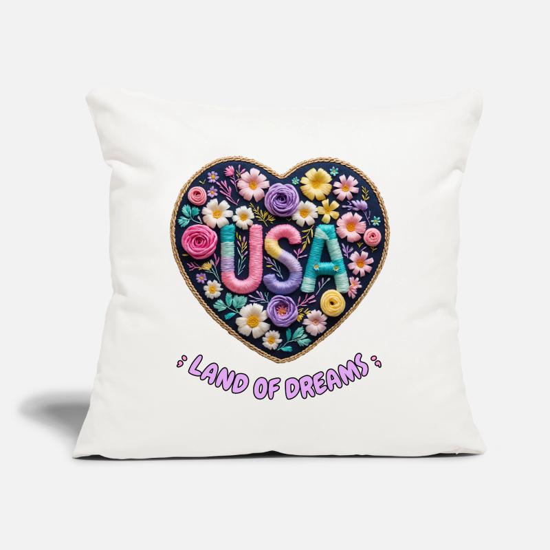 Ornate Embroidered Heart - Romantic Vintage Style Sofa pillow with filling 45cm x 45cm