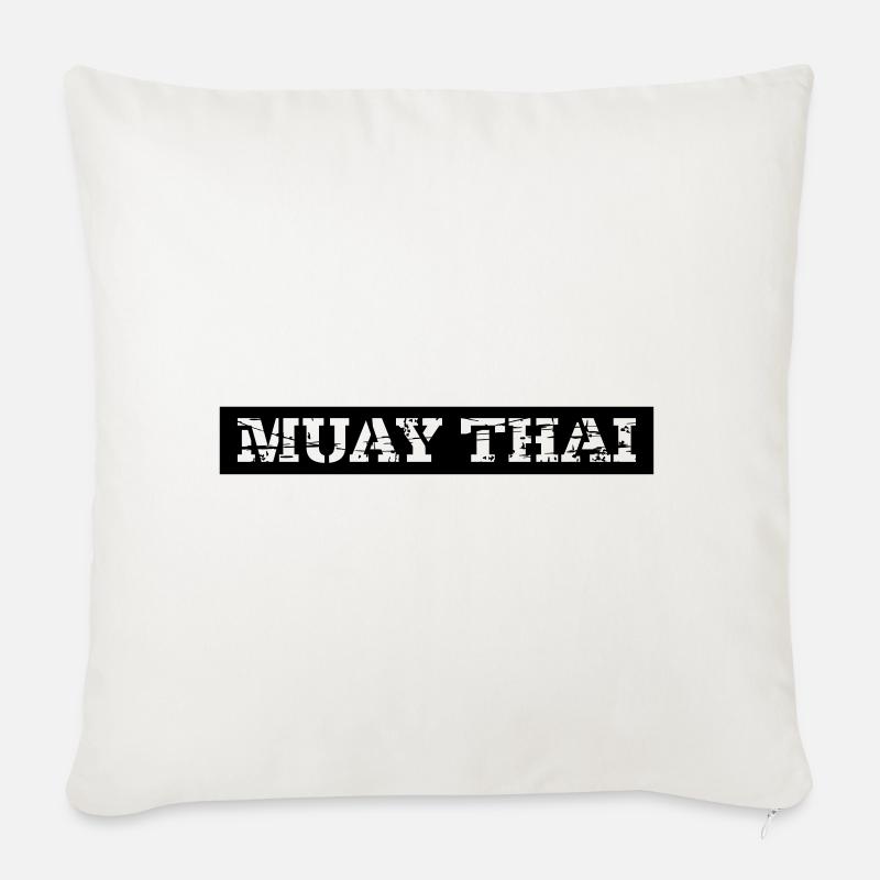 Muay Thai - Sofakissen mit Füllung 45 x 45 cm - Naturweiß 