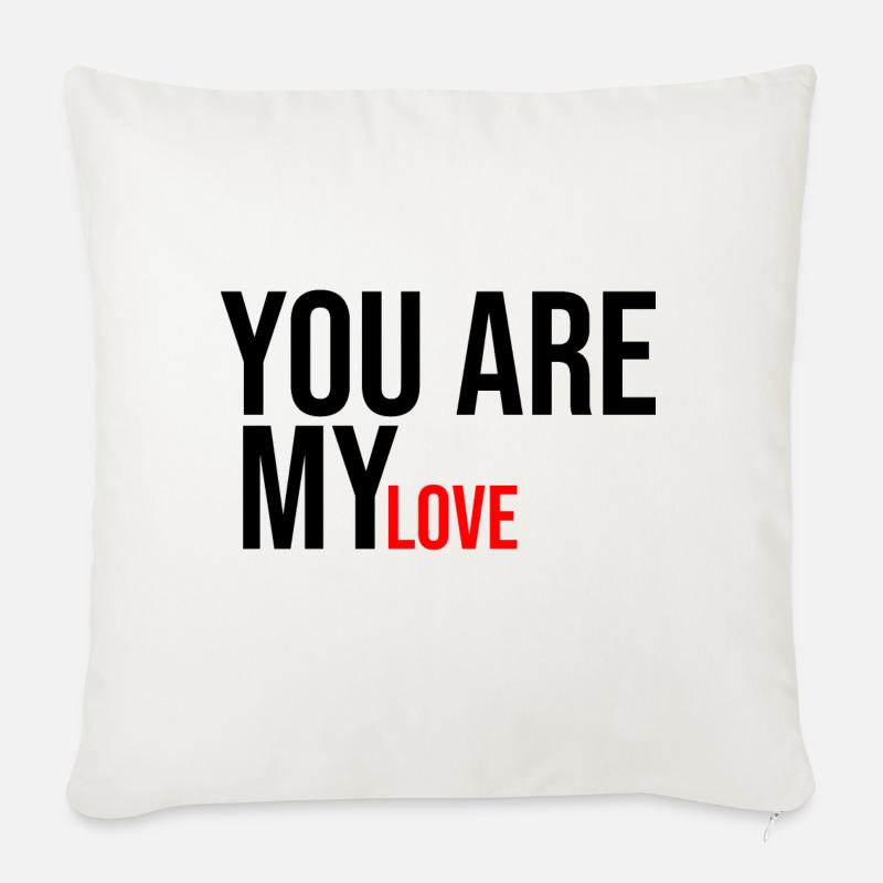 tu es mon amour je t'aime - Coussin et housse de 45 x 45 cm - blanc nature