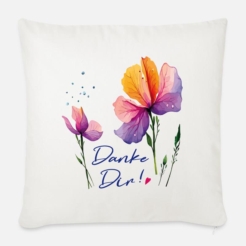  Danke Dir - Sofakissen mit Füllung 45 x 45 cm - Naturweiß 