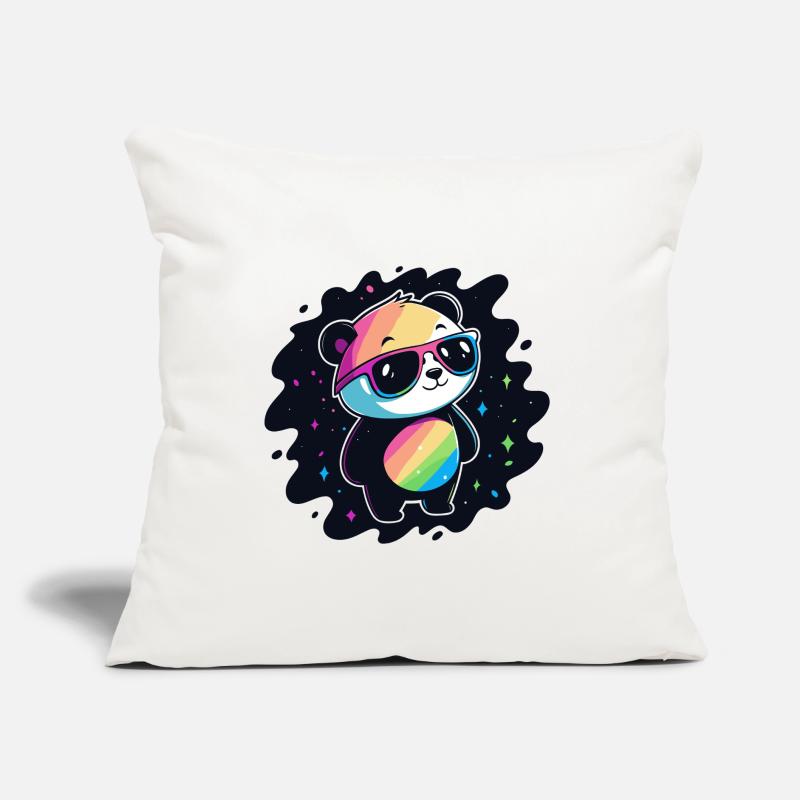 Panda Rainbow Galaxy Cool Glasses Sofa pillow with filling 45cm x 45cm