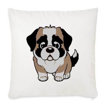 St. Bernard dog - Sofa pillow with filling 45cm x 45cm - natural white - Front