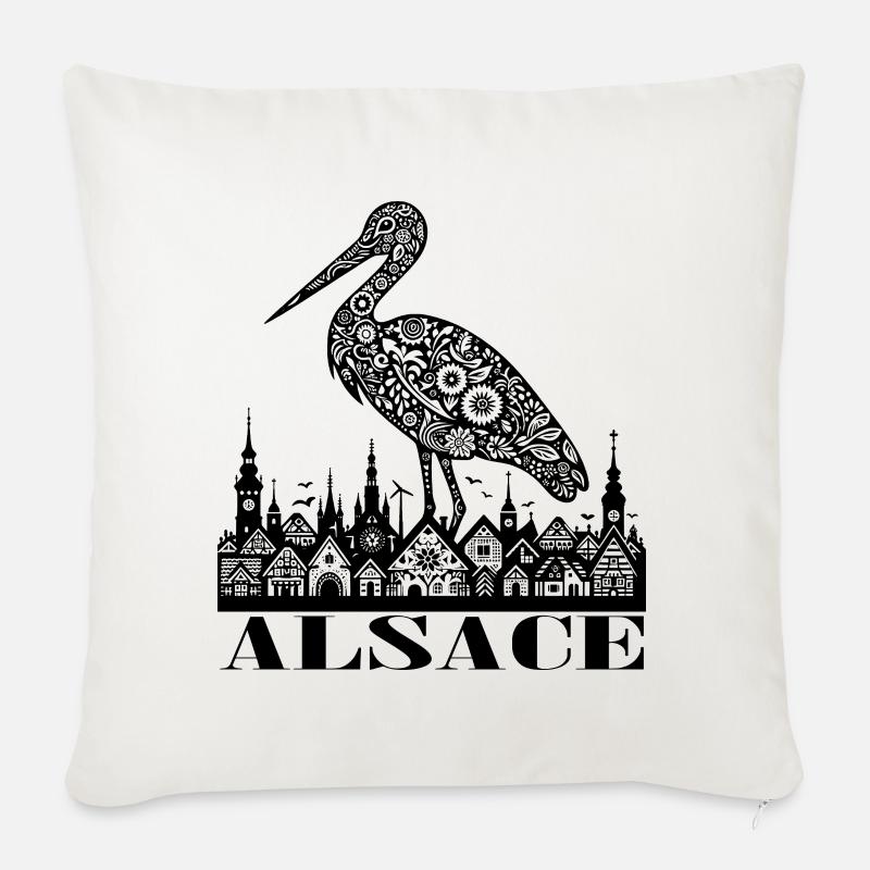 ELSASS - Sofakissen mit Füllung 45 x 45 cm - Naturweiß 