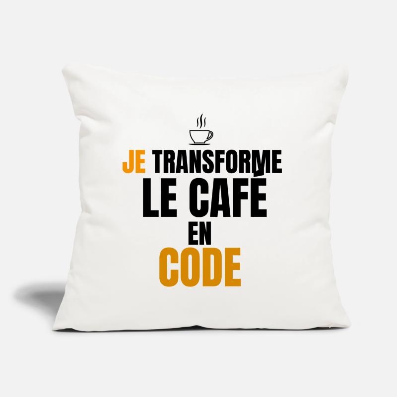 Je transforme le code en café Coussin et housse de 45 x 45 cm