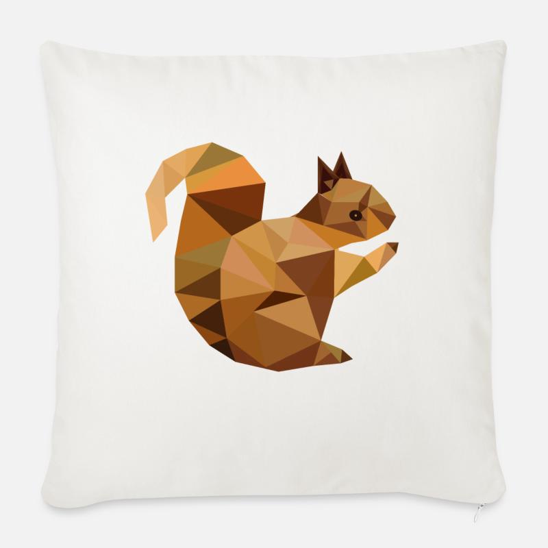 Eichhörnchen - Sofakissen mit Füllung 45 x 45 cm - Naturweiß 