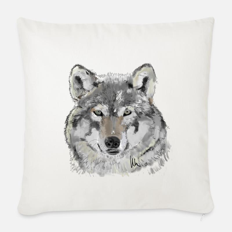 Wolf - Sofakissen mit Füllung 45 x 45 cm - Naturweiß 