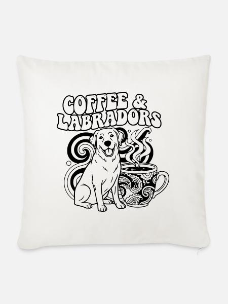 Coffee Labradors Hund Outline - Sofakissen mit Füllung 45 x 45 cm - Naturweiß