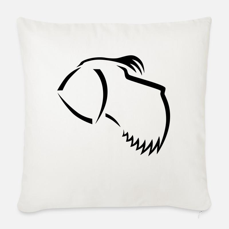 Schnauzer 2 - Sofakissen mit Füllung 45 x 45 cm - Naturweiß 