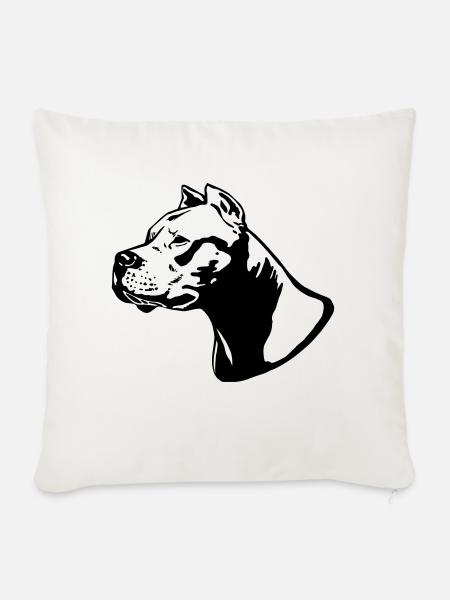 Dogo Argentino - Sofakissen mit Füllung 45 x 45 cm - Naturweiß