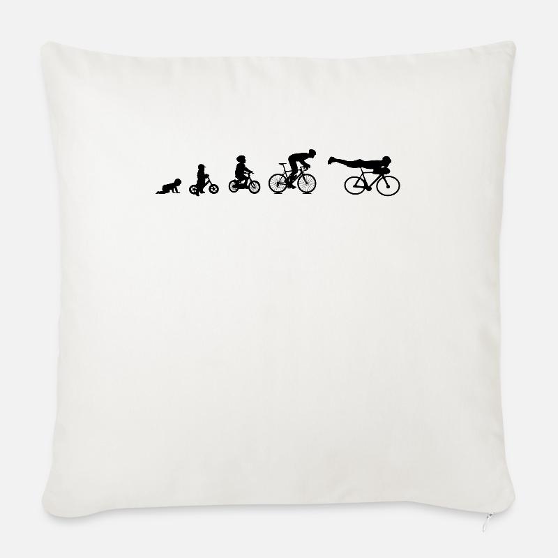 Fahrrad, Radler, Evolution, Geschenk - Sofakissen mit Füllung 45 x 45 cm - Naturweiß 