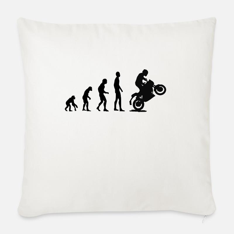 Evolution Motorrad - Sofakissen mit Füllung 45 x 45 cm - Naturweiß 