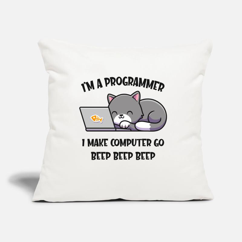 Computer Katze Programmierer lustiges Informatiker Sofakissen mit Füllung 45 x 45 cm