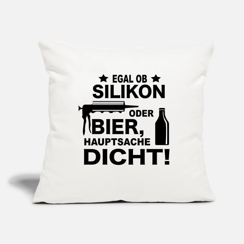 Handwerker Witze Silikon oder Bier Meme Geschenk Sofakissen mit Füllung 45 x 45 cm