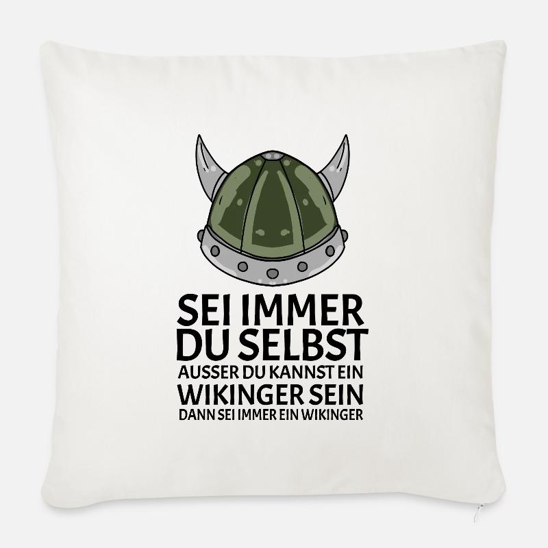 Wikinger Spruch - Sofakissen mit Füllung 45 x 45 cm - Naturweiß 