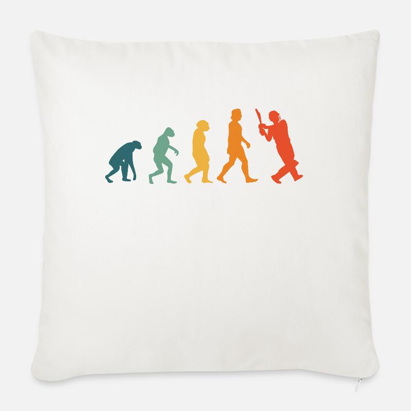 Cricket Evolution Retro Cricketer - Sofa pillow with filling 45cm x 45cm - natural white