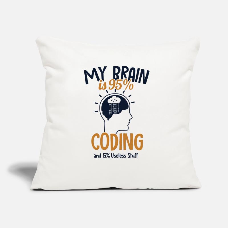 My Brain is 95% Coding Full Stack Coder Software Sofa pillow with filling 45cm x 45cm