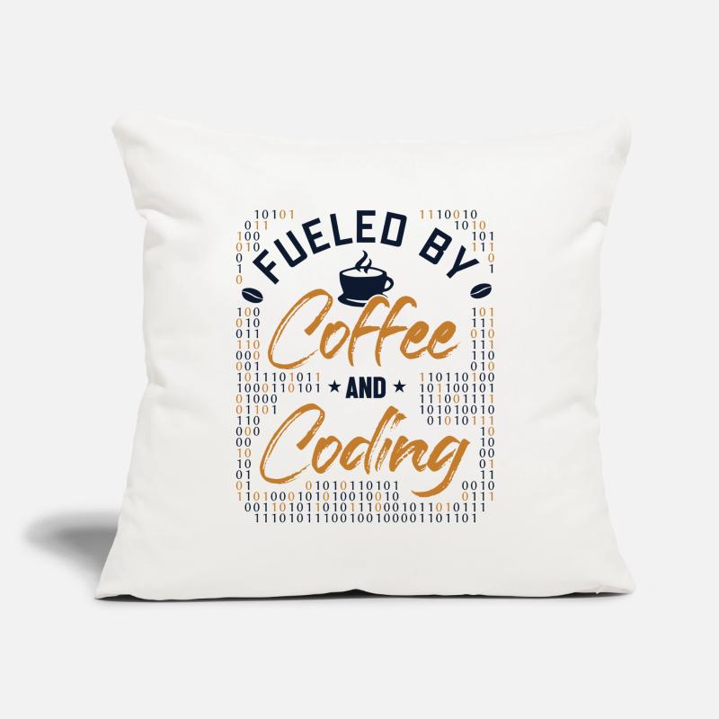 Fueled by Coffee and Coding Developer Coder Sofakissen mit Füllung 45 x 45 cm