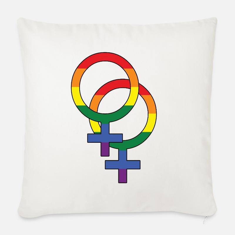 Lesbisch Rainbow Queer LGBTQ Gay Pride CSD - Sofakissen mit Füllung 45 x 45 cm - Naturweiß 