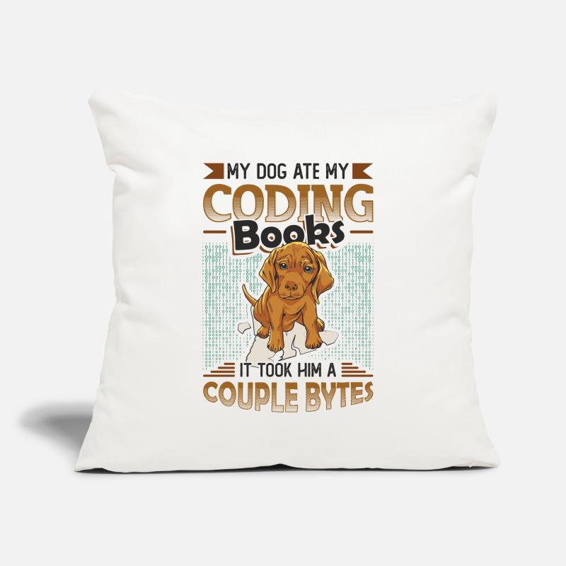 Hund Bytes Code Computer Witz Programmierung Sofakissen mit Füllung 45 x 45 cm