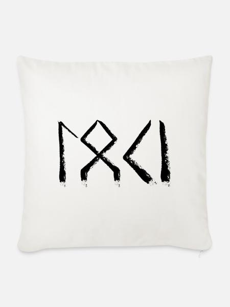 loki runensprache - Sofakissen mit Füllung 45 x 45 cm - Naturweiß