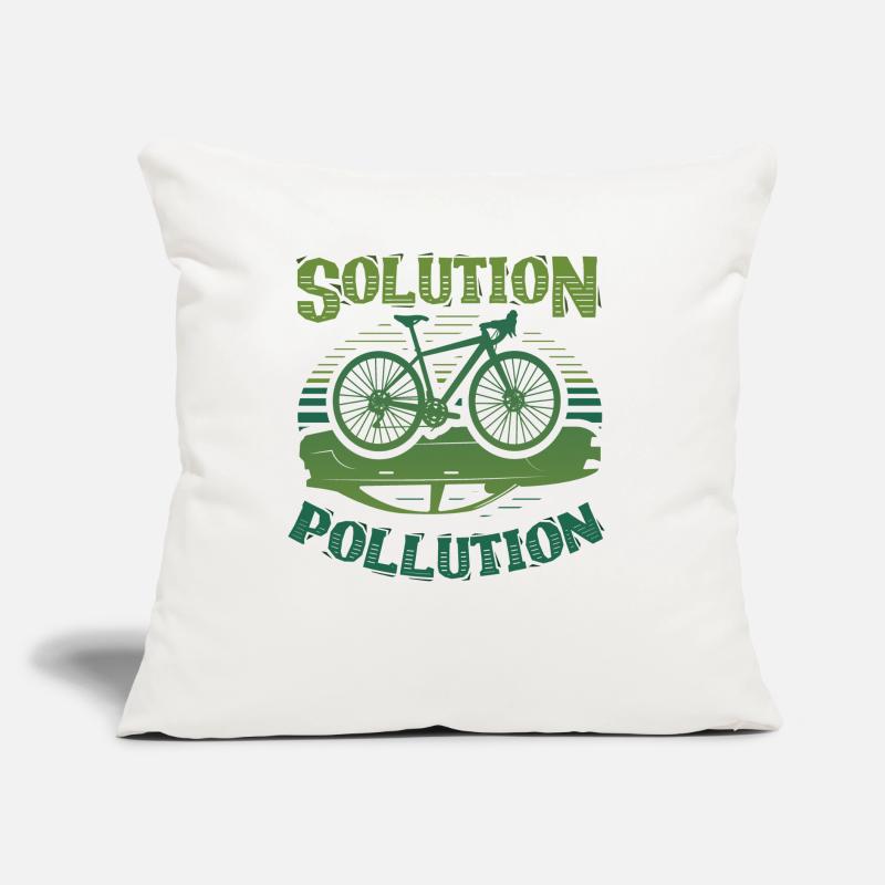 Polution Solution Umweltschutz Radfahren Sofakissen mit Füllung 45 x 45 cm