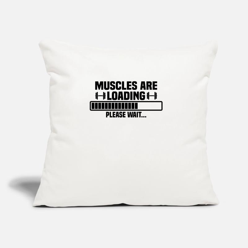 Muscles are loading – please wait – bitte warten Sofakissen mit Füllung 45 x 45 cm