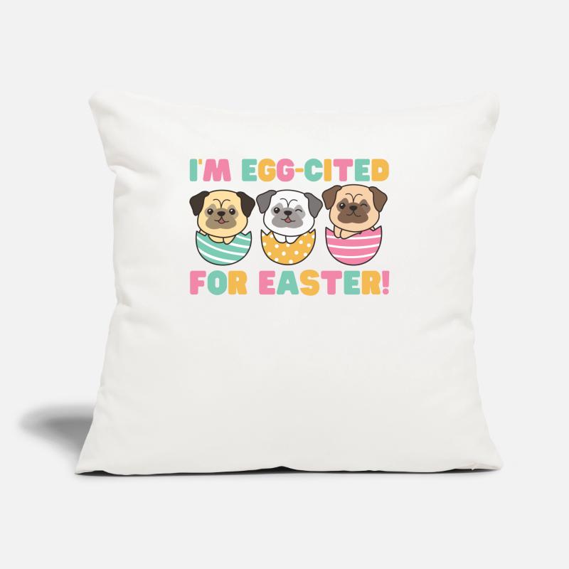 cute dogs at Easter with Easter eggs pug Sofa pillow with filling 45cm x 45cm