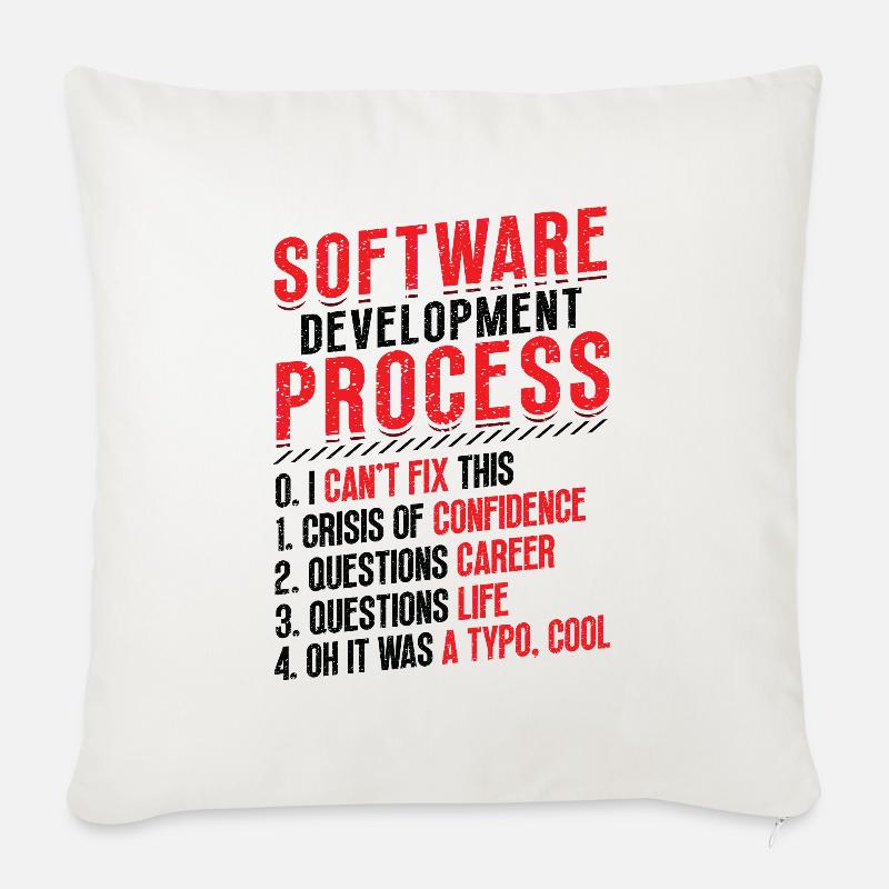 Software-Entwicklungsprozess, Programmierung - Sofakissen mit Füllung 45 x 45 cm - Naturweiß 