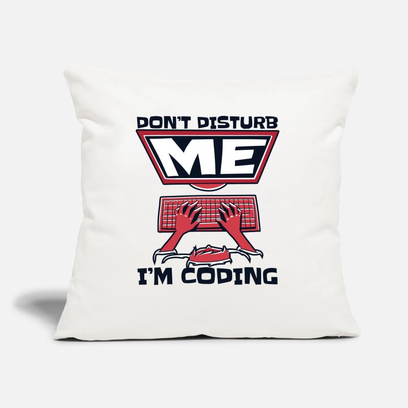 Don't Disturb Me I'm Coding Developer Coder Sofakissen mit Füllung 45 x 45 cm