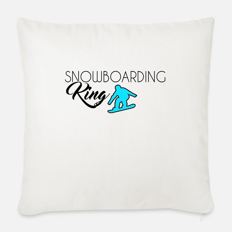 Roi du snowboard - Coussin et housse de 45 x 45 cm - blanc nature