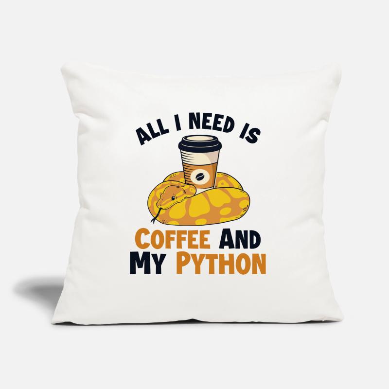 Café et Python Python Snake Banana Ball Coussin et housse de 45 x 45 cm