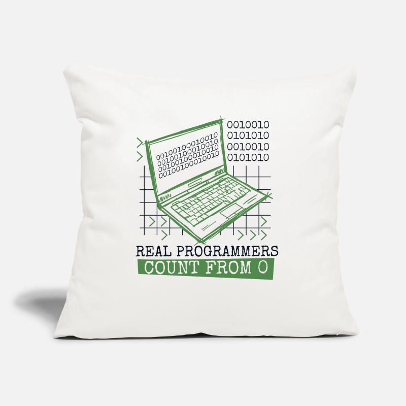 Les vrais programmeurs comptent à partir de 0 codeur développeur Coussin et housse de 45 x 45 cm
