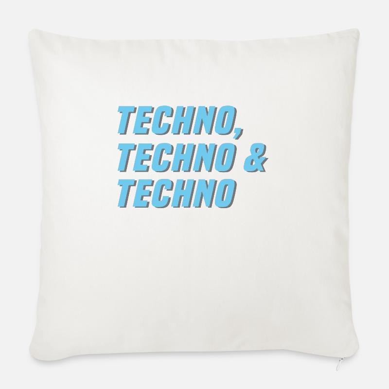 Techno Techno Techno - Sofakissen mit Füllung 45 x 45 cm - Naturweiß 