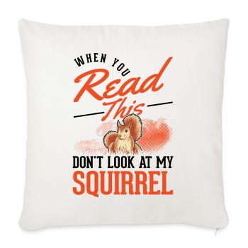 Écureuil cadeau écureuil gris - Coussin et housse de 45 x 45 cm - blanc nature - Devant