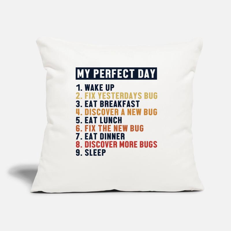 Fix Bugs Perfect Day Developer Coder Programmierer Sofakissen mit Füllung 45 x 45 cm