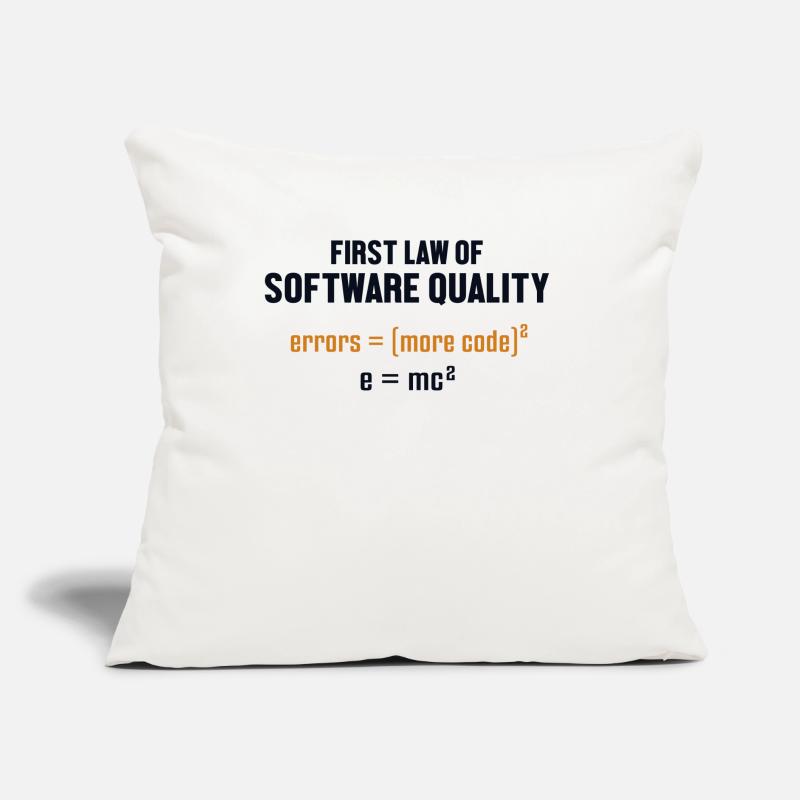 First Law of Software Quality Developer Coder Sofakissen mit Füllung 45 x 45 cm