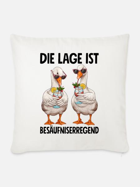 Die Lage Ist Besäufniserregend - Sofakissen mit Füllung 45 x 45 cm - Naturweiß