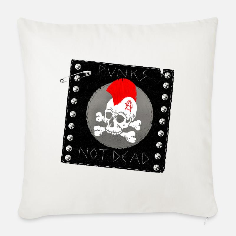 punks pas patch mort - Coussin et housse de 45 x 45 cm - blanc nature