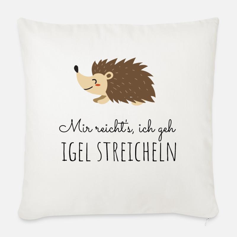 Igel streicheln - Sofakissen mit Füllung 45 x 45 cm - Naturweiß 