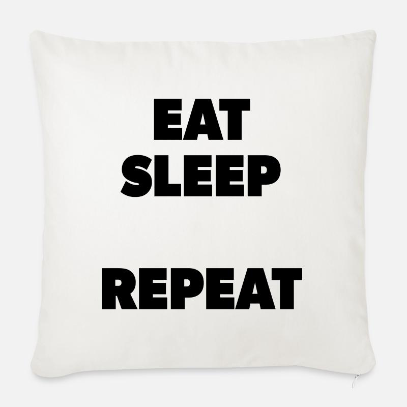 Eat Sleep "Insert here" Repeat - Schablone - Sofakissen mit Füllung 45 x 45 cm - Naturweiß 