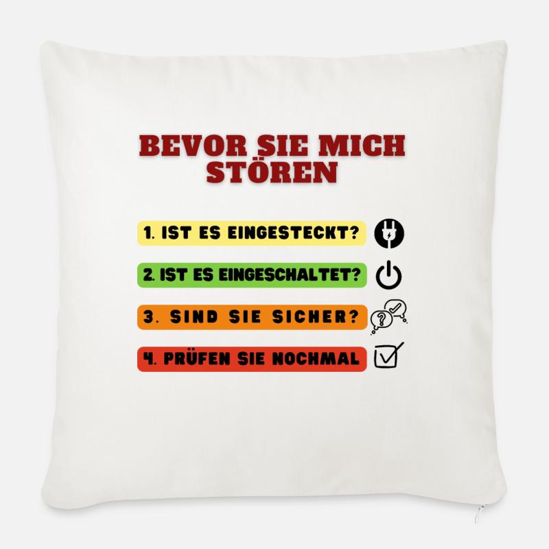 IT - Avant que tu ne me déranges - Coussin et housse de 45 x 45 cm - blanc nature