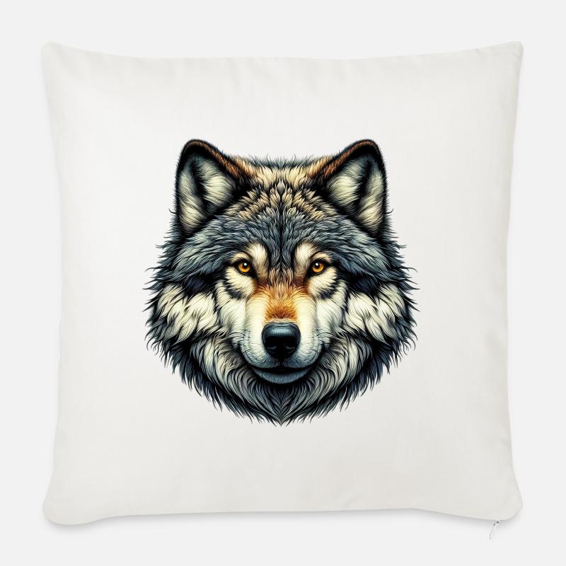 Wolf - Sofakissen mit Füllung 45 x 45 cm - Naturweiß 