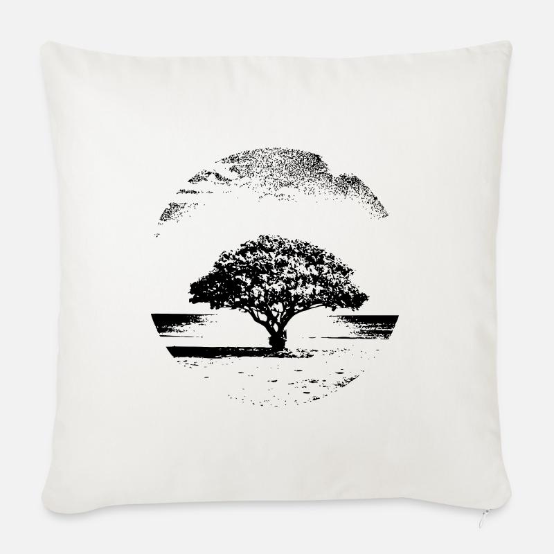 Baum-Skizze - Sofakissen mit Füllung 45 x 45 cm - Naturweiß 