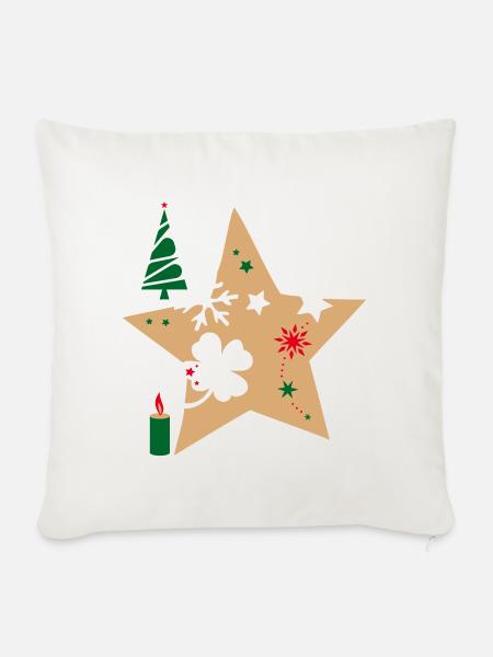 Weihnachtsstern Advent - Sofakissen mit Füllung 45 x 45 cm - Naturweiß