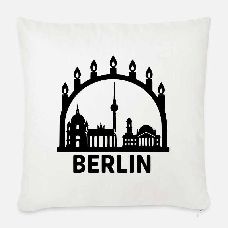 berlin schwibbogen weihnachts deko advent - Sofakissen mit Füllung 45 x 45 cm - Naturweiß 